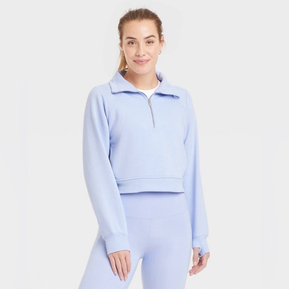 All in Motion Sky Blue Women's Quarter-Zip Sweatshirt